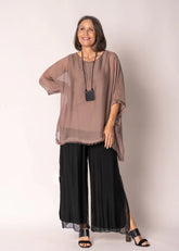 Emiliana Silk Top – Milk Chocolate