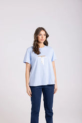 Two T's Crew T-Shirt with Gold & Silver Sequins