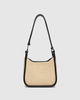 Clare Raffia Black Shoulder Bag
