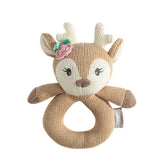 Ava the Fawn Knitted Ring Rattle