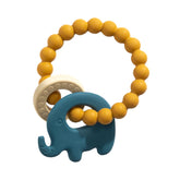 Multi-Textured Silicone & Beechwood Teether