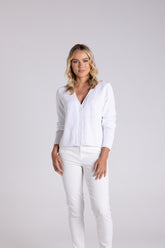 Two T's Boucle Knitted Cardigan - White
