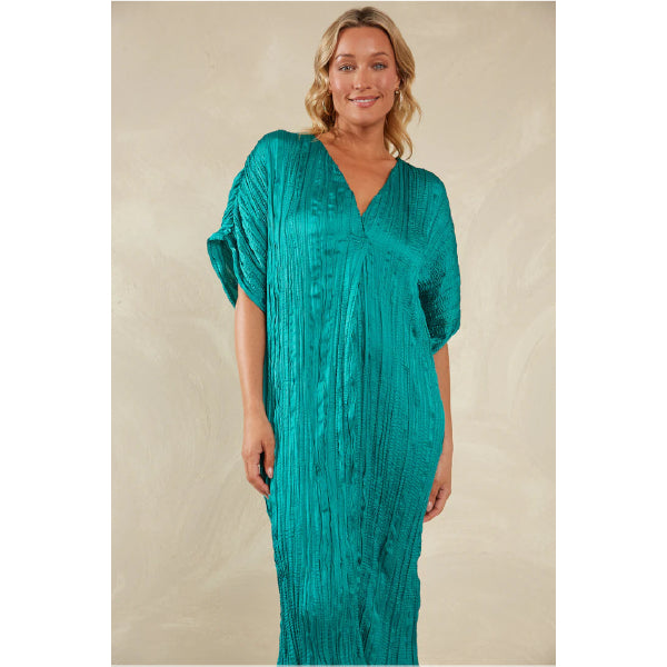 Plissé Dress - Aqua