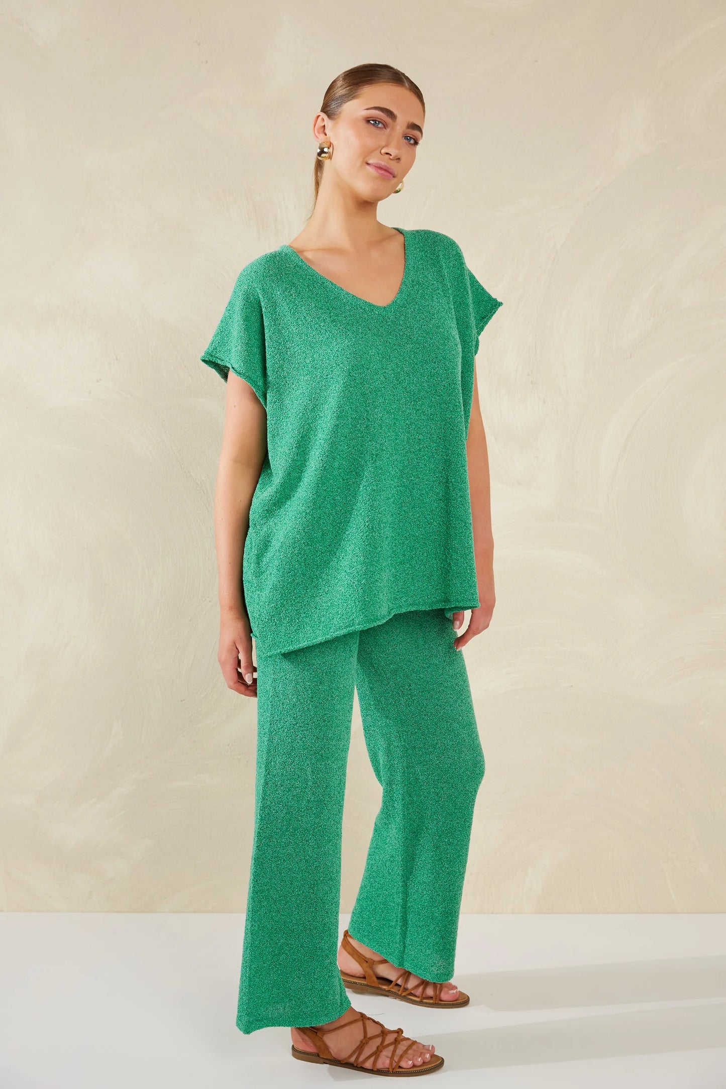 Relaxed Fit Knit Top - Green