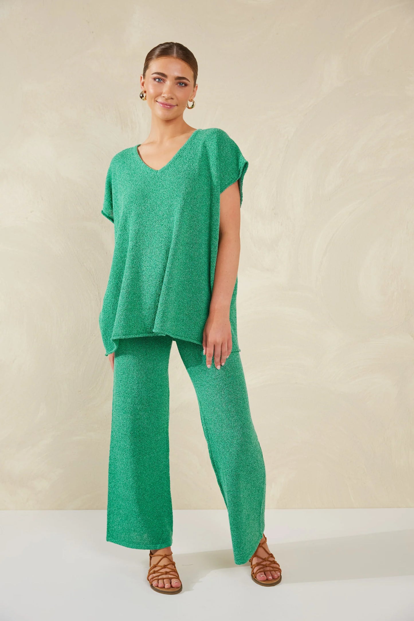 Relaxed Fit Knit Top - Green