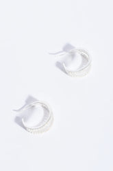 Baguette Cut Jewel Earrings – Silver