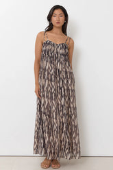 Adorne Indra Pintuck Maxi Dress – Zebra