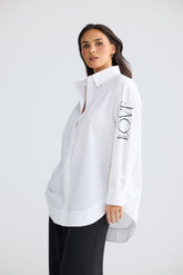 Gemma Shirt in White All You Need - front view, Brave & True