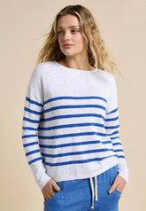 Bobbie Top - Blue/White