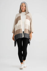 Sander Multi Stripe Knit Cape – Neutral Multi