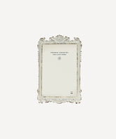 Brocante Vintage White Metal Picture Frame – 4" x 6"