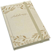 Mixed Leaves Fabric A6 Address Book - Beige