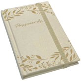 Mixed Leaves Fabric A6 Password Book - Beige