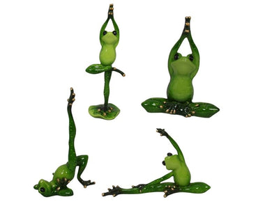 Green Marble Frog Yoga Ornaments