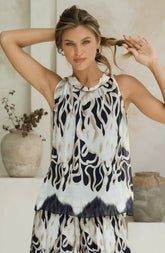 Bellissima Silk Halter Top – Rossa Flame