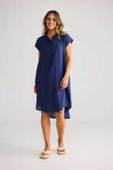 Holiday Ahoy Tunic in Navy, front view