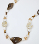 Holiday Istanbul Necklace – Crème Beaded Statement Necklace