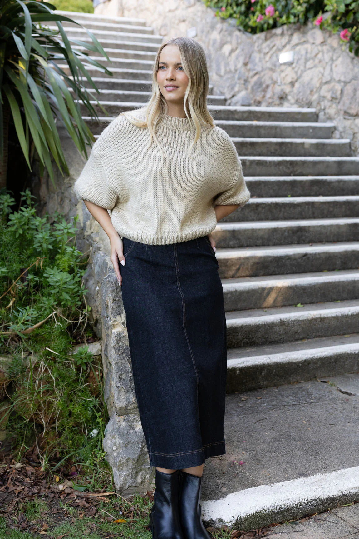 Nevada Denim Skirt - Dark Blue