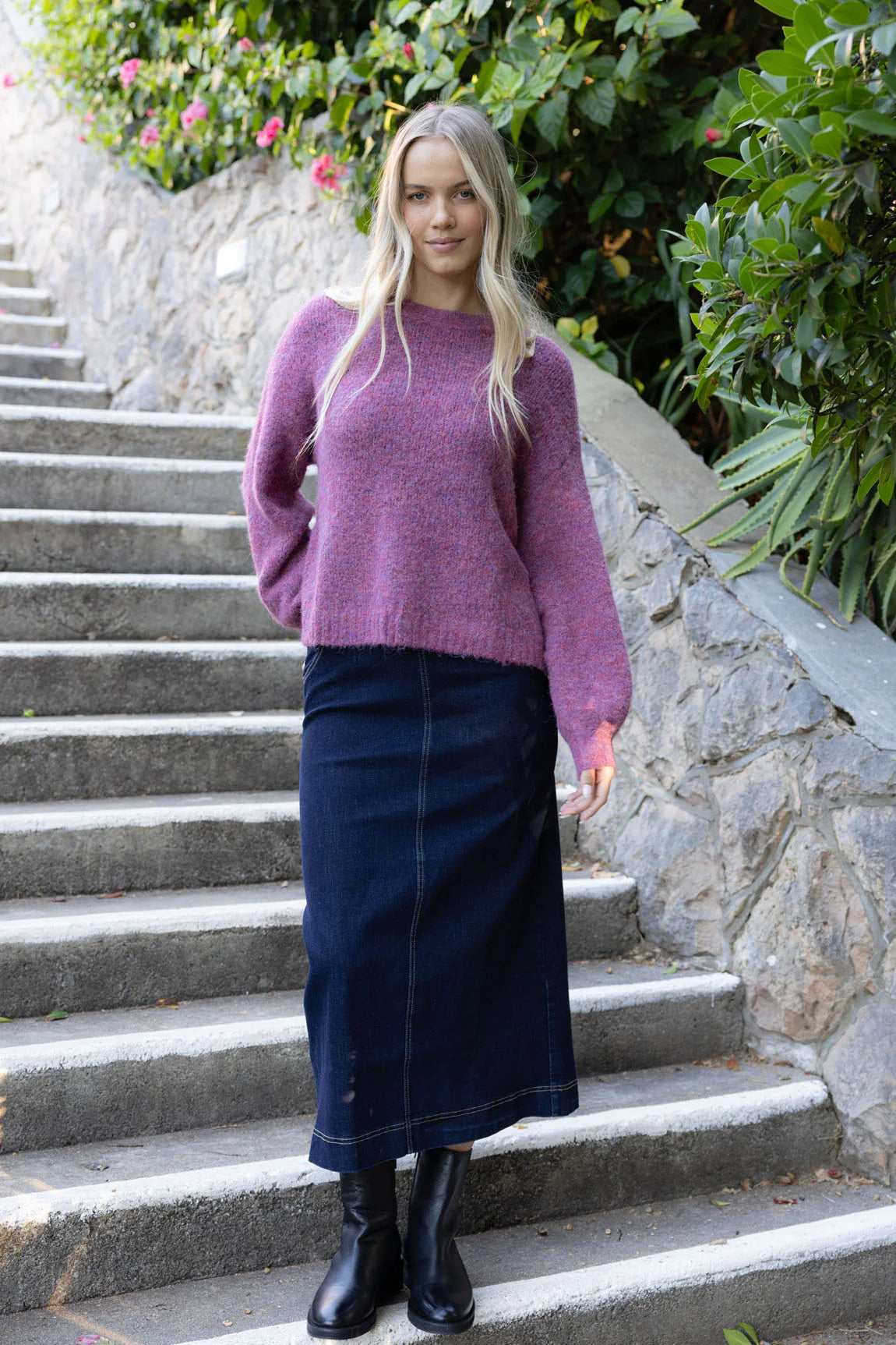 Nevada Denim Skirt - Dark Blue
