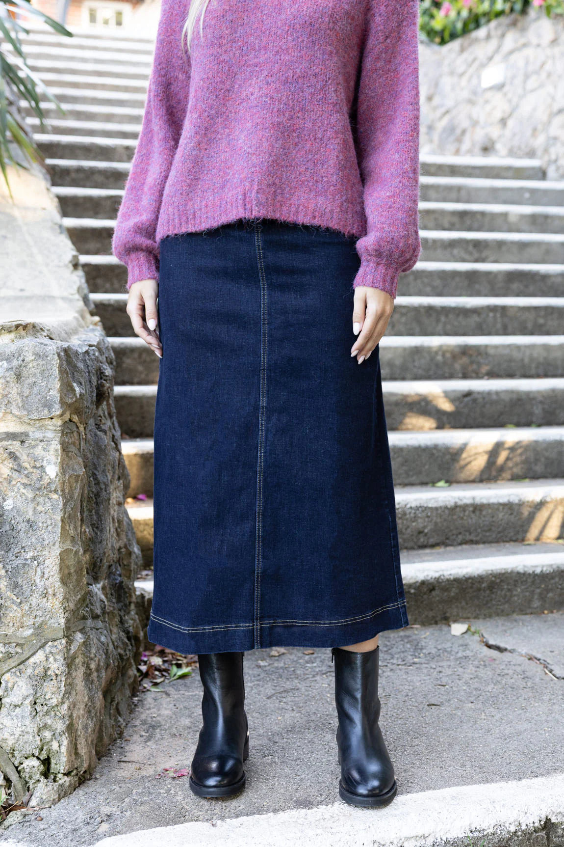 Nevada Denim Skirt - Dark Blue