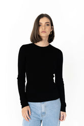 Humidity Tempo Top – Slim Fit Ribbed Long Sleeve Wool Blend Top