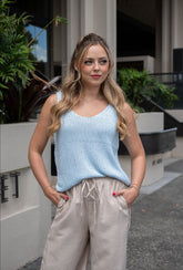 Knitted Top - Powdered Blue