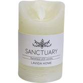 Candle Flameless 7.5x7.5x12cm Ivory