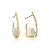 Sculptural Pearl Drop Earrings