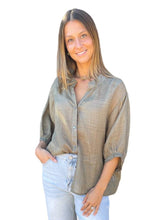 Worthier Linen Blouse - Olive