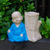 Monk Resting Statue Blue