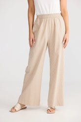 Brave & True Monty Pant – Latte Pinstripe