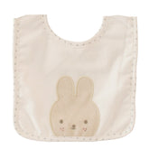 Alimrose Bib Baby Bunny in Ivory linen with embroidered bunny face