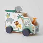 Wooden Rolling Animal Truck