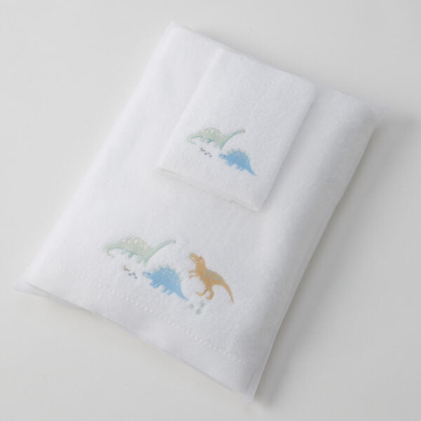 Dino Baby Bath Towel & Face Washer Gift Set