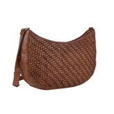Bendigo Woven Crossbody Leather Bag - Oak