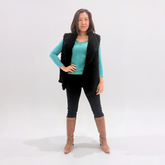 Black Plush Faux Fur Vest