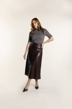 Load image into Gallery viewer, Two T&#39;s Faux Leather Midi Skirt Coco