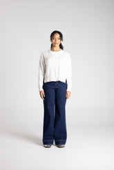 Two T’s V-Neck Cable Knit – Winter White Oat Tip Sweater