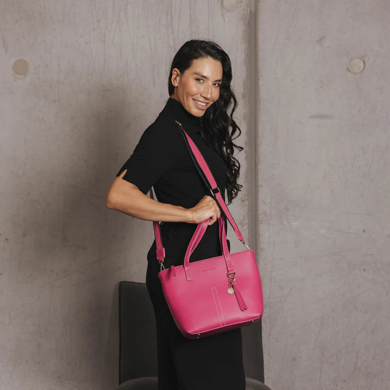 Black Caviar Tara 3 Piece Handbag Set Magenta