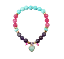 Load image into Gallery viewer, Heart Shaped Crystal Bracelet Gift Set - Turquoise