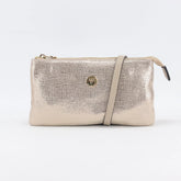 Evie Printed Suede Crossbody Bag - Gold Lattice