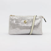 Evie Printed Suede Crossbody Bag - Silver Lattice