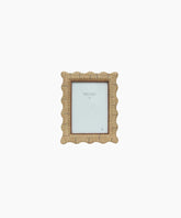 Faux Rattan Silver Photo Frame