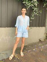 Worthier Linen Blouse - Ice Blue