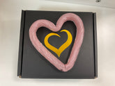 Glass Heart 9cm Pink