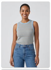 Little Lies Striped Tank – Blue/Tan