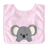 Alimrose Bib Baby Koala in Pink with koala appliqué
