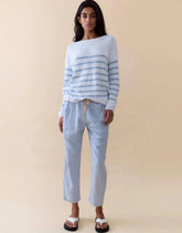 Little Lies Luxe Linen Pants - Chambray Blue
