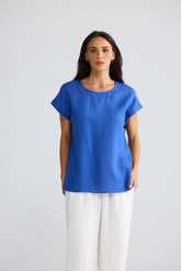 Percy Top in Cobalt - front view, Brave & True