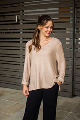 Silver Wishes Knit Top - Mocha